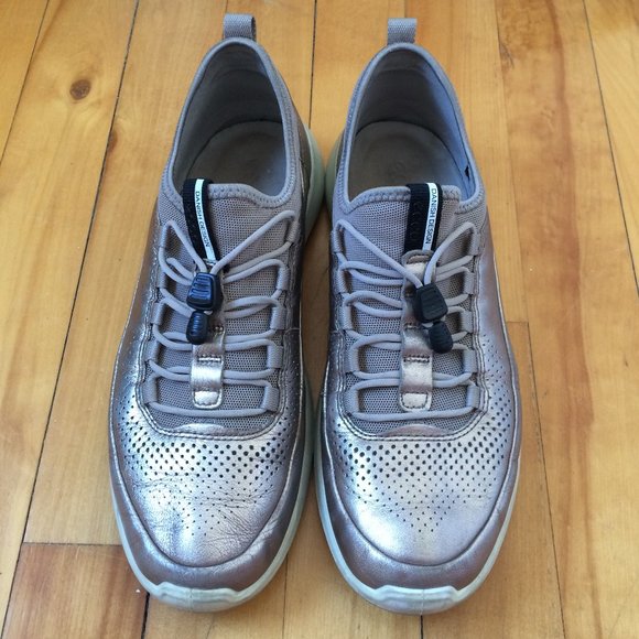 Ecco Soft 5 Toggle Sneakers Grey Rose Metallic - Picture 4 of 8